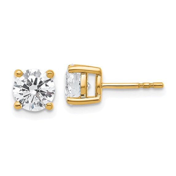14k Yellow Gold Lab Grown Diamond Earring Studs 2cttw