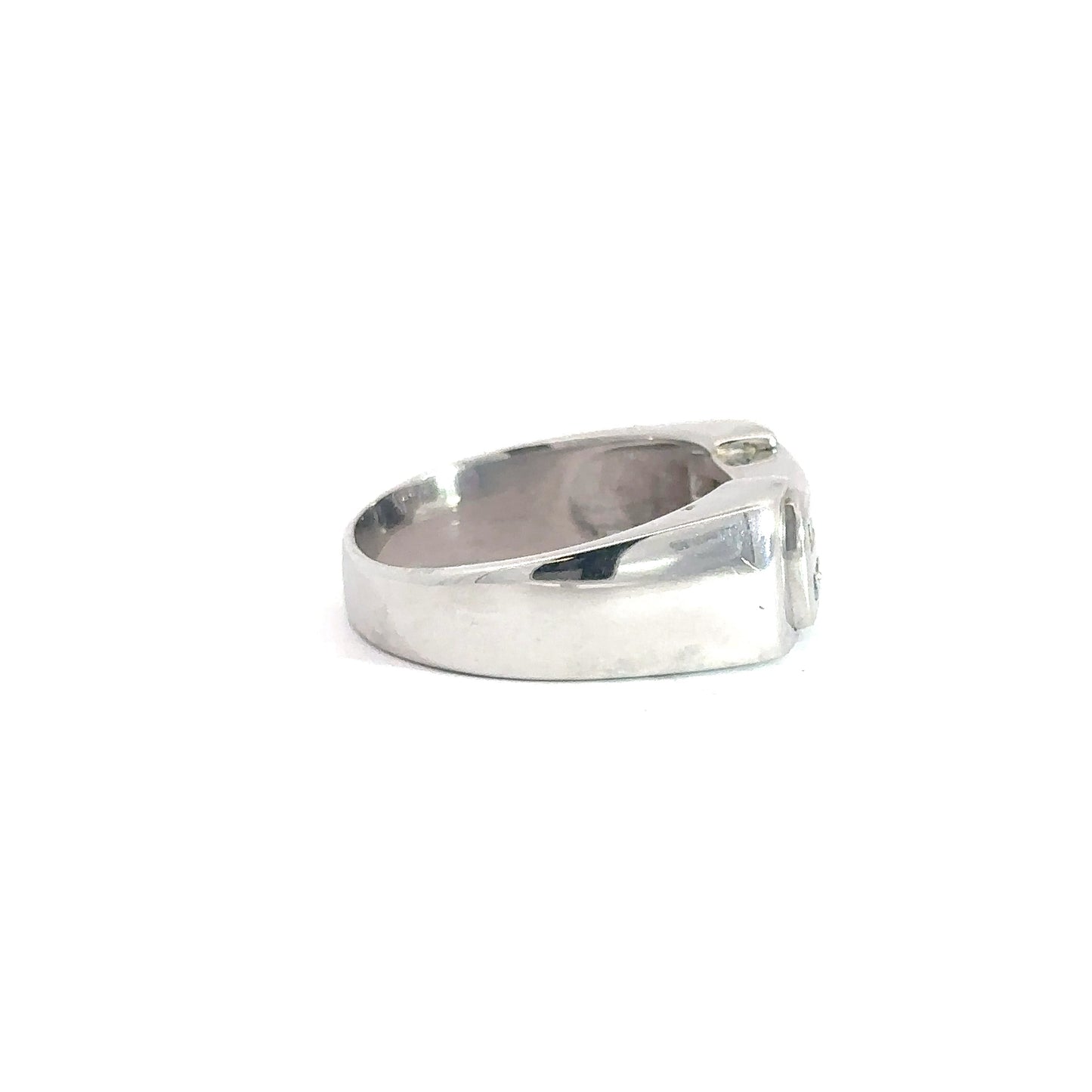 14k White Gold Mens Diamond Ring .33cttw