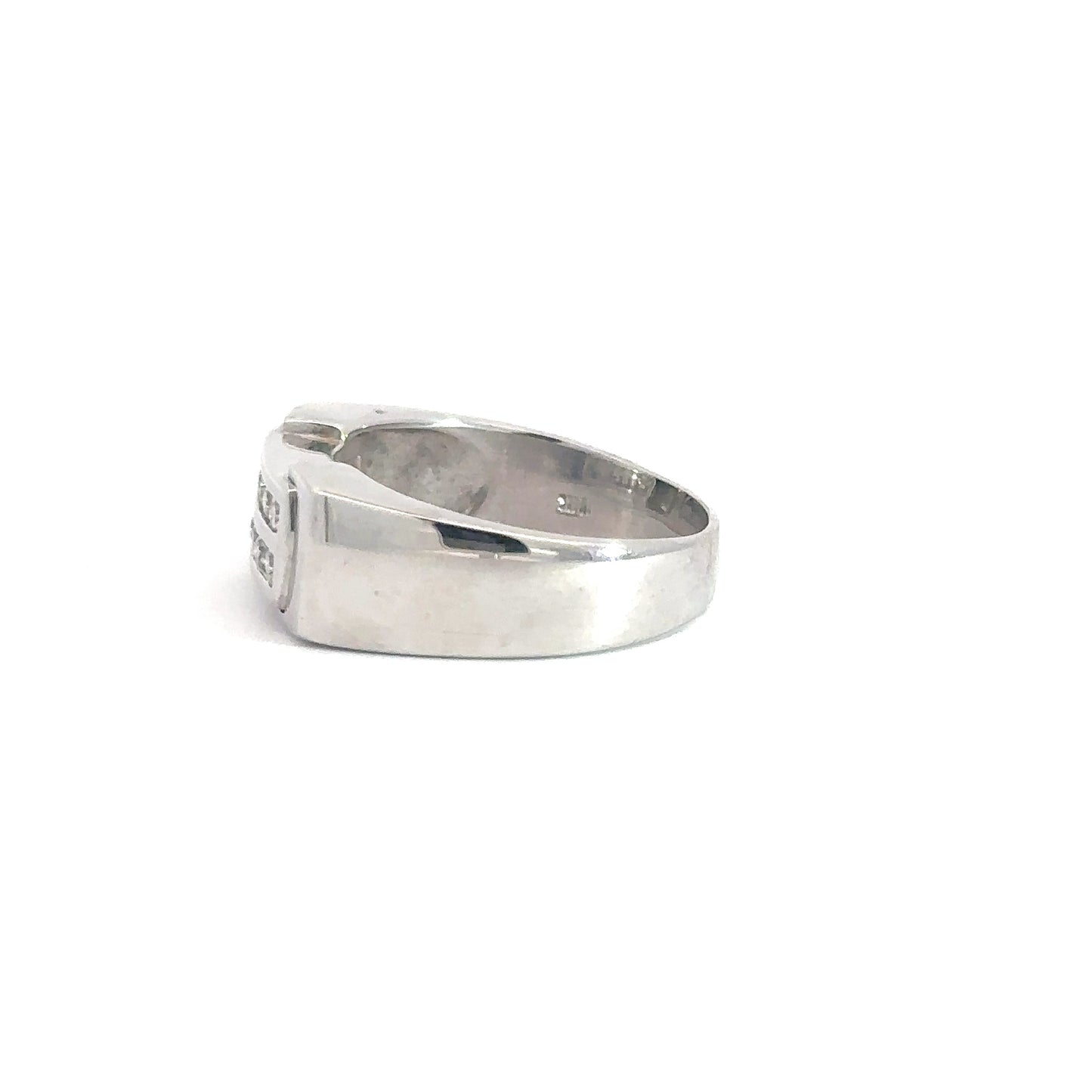 14k White Gold Mens Diamond Ring .33cttw