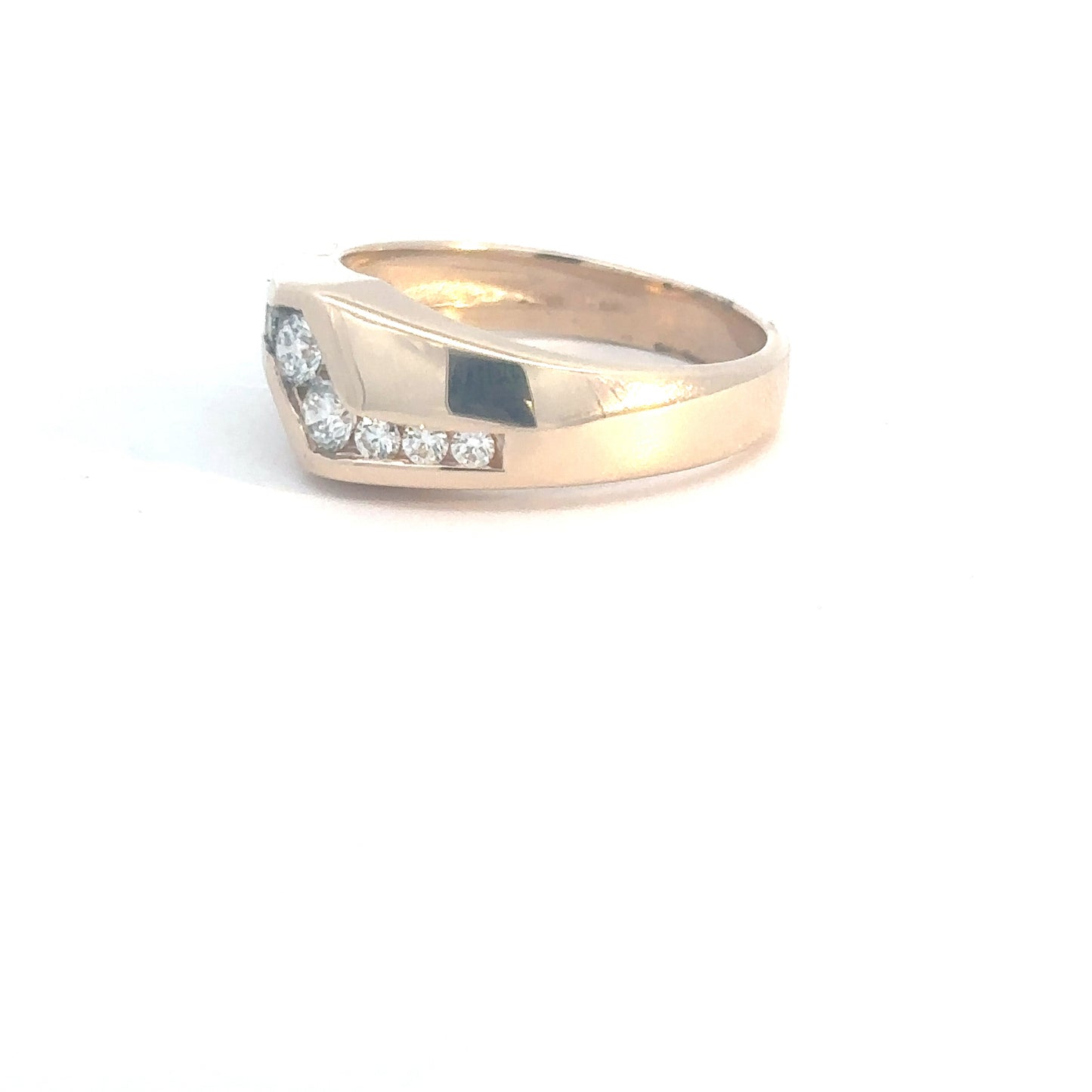 Mens 14k Yellow Gold Diamond Ring 1/2cttw
