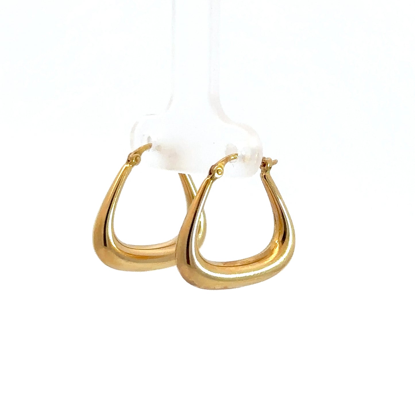 14k Yellow Gold Triangle Hoops