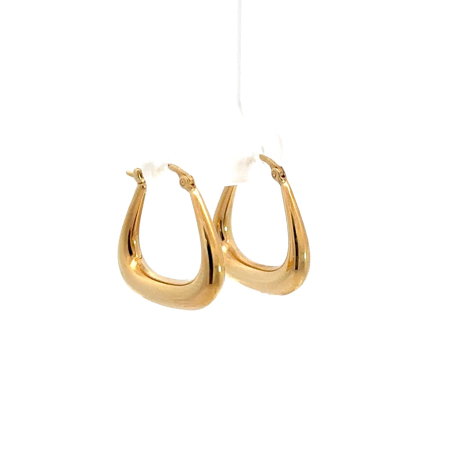 14k Yellow Gold Triangle Hoops