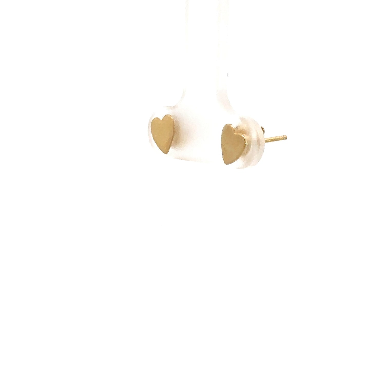 14k Yellow Gold Heart Studs