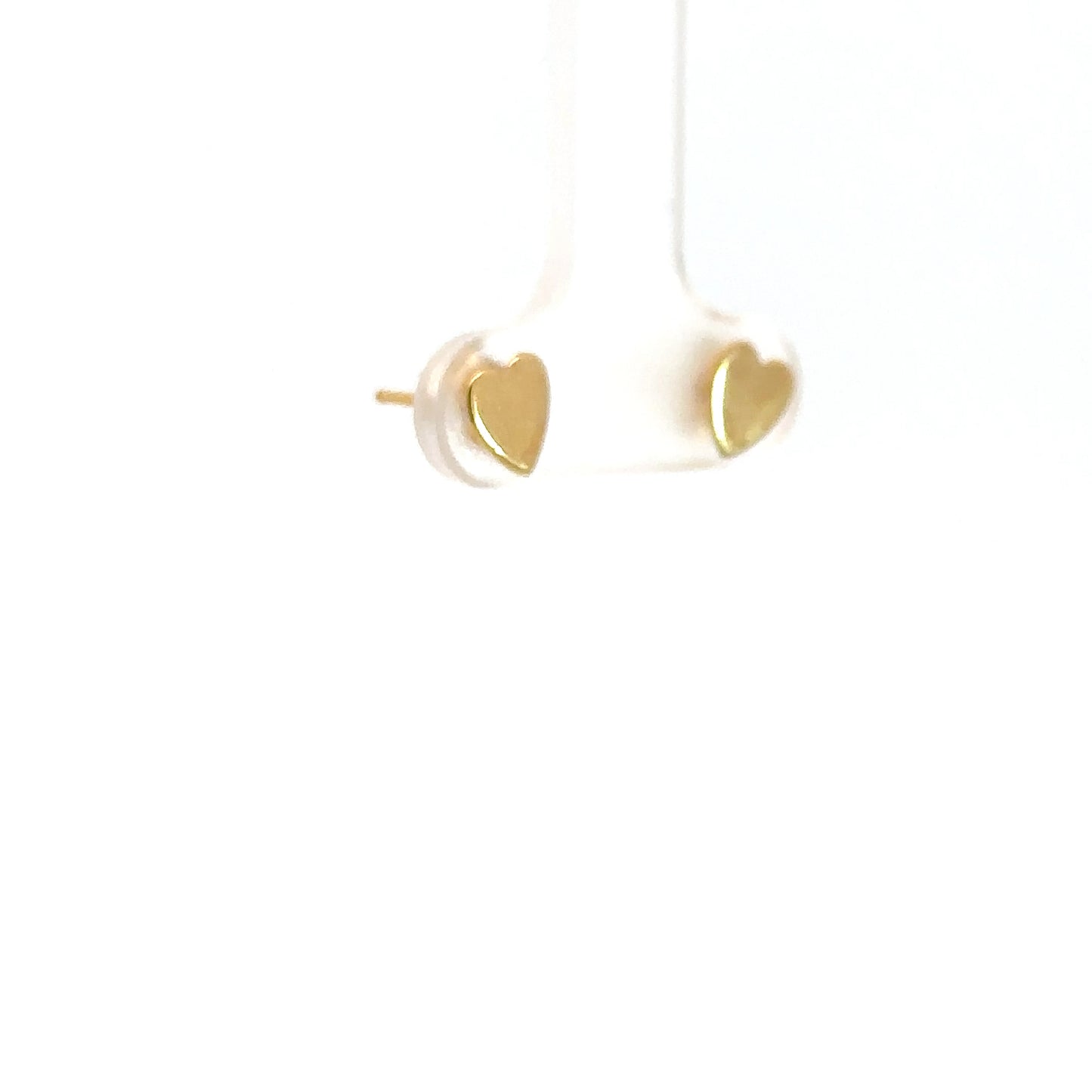 14k Yellow Gold Heart Studs