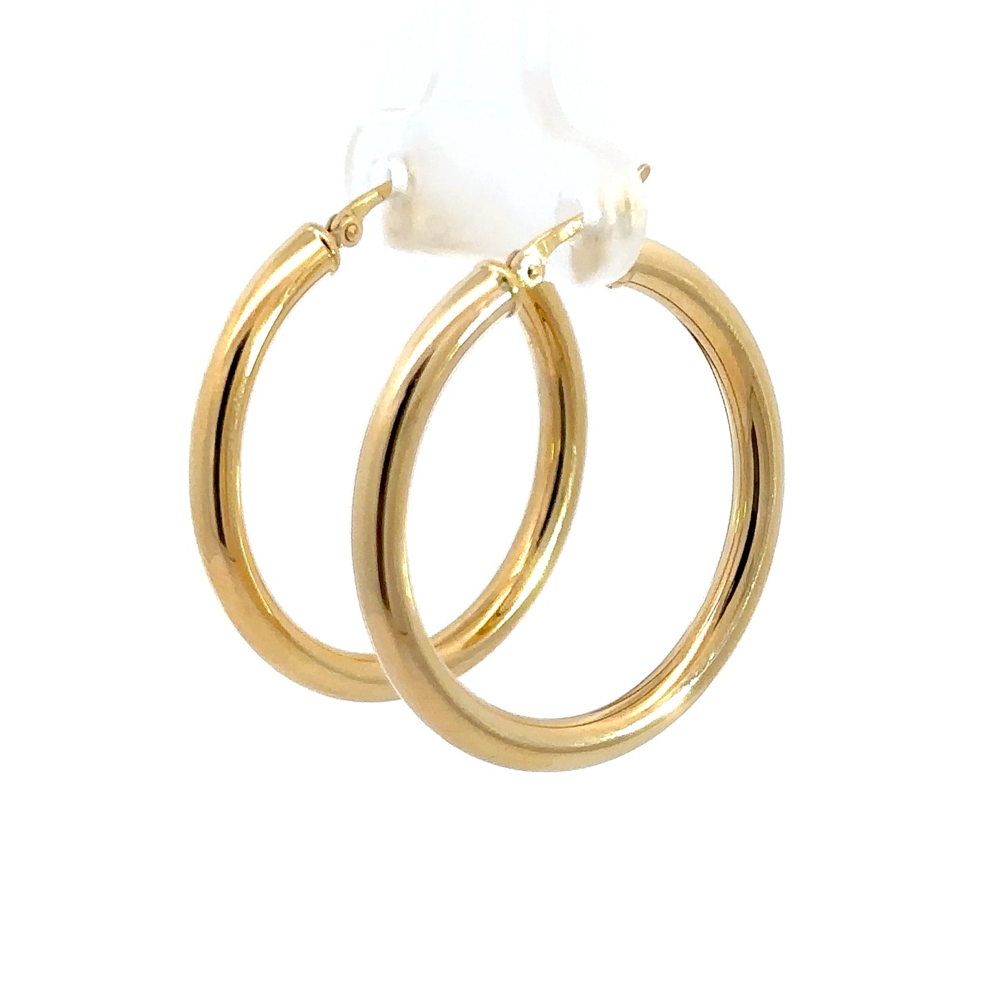 14k Yellow Gold Tube Hoops