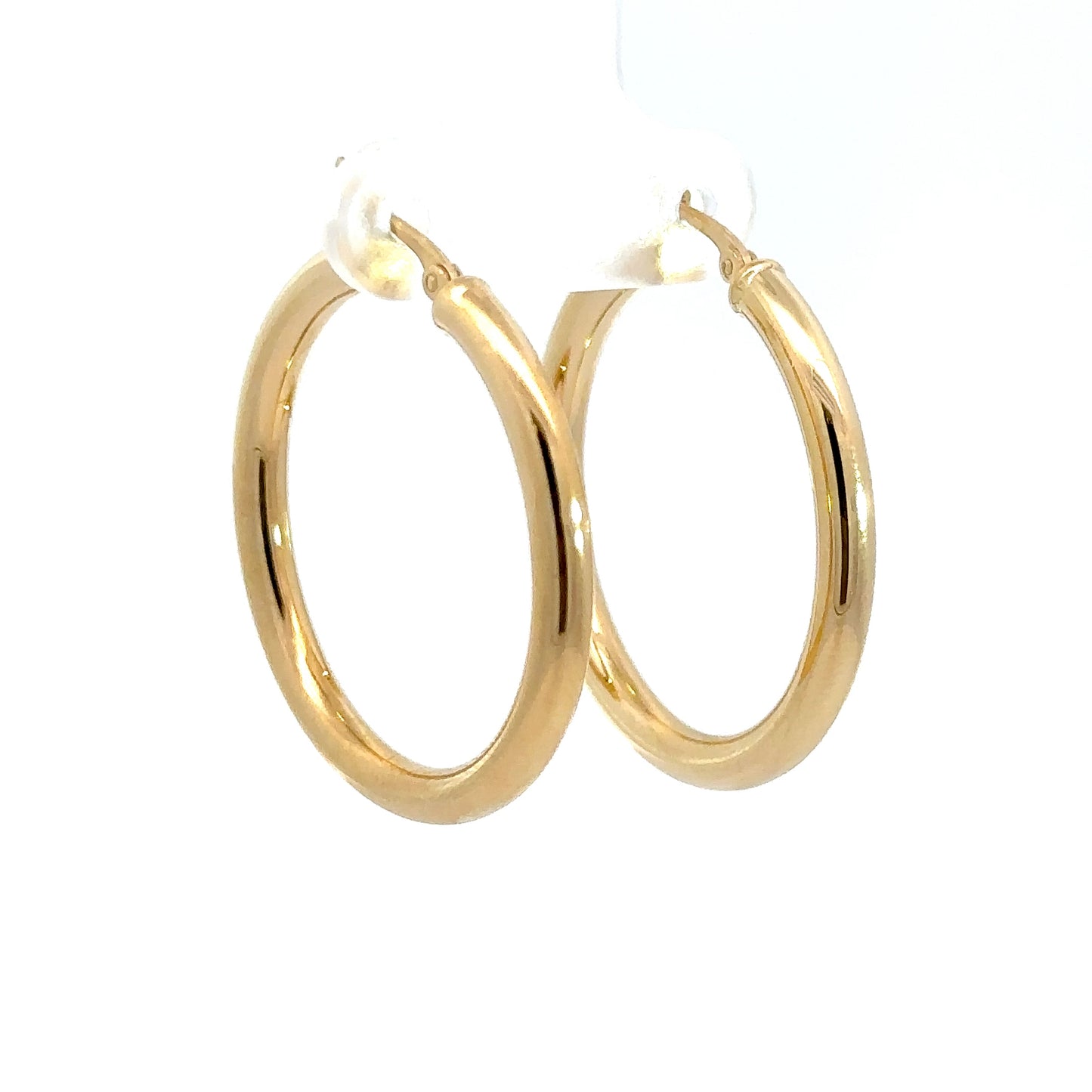 14k Yellow Gold Tube Hoops