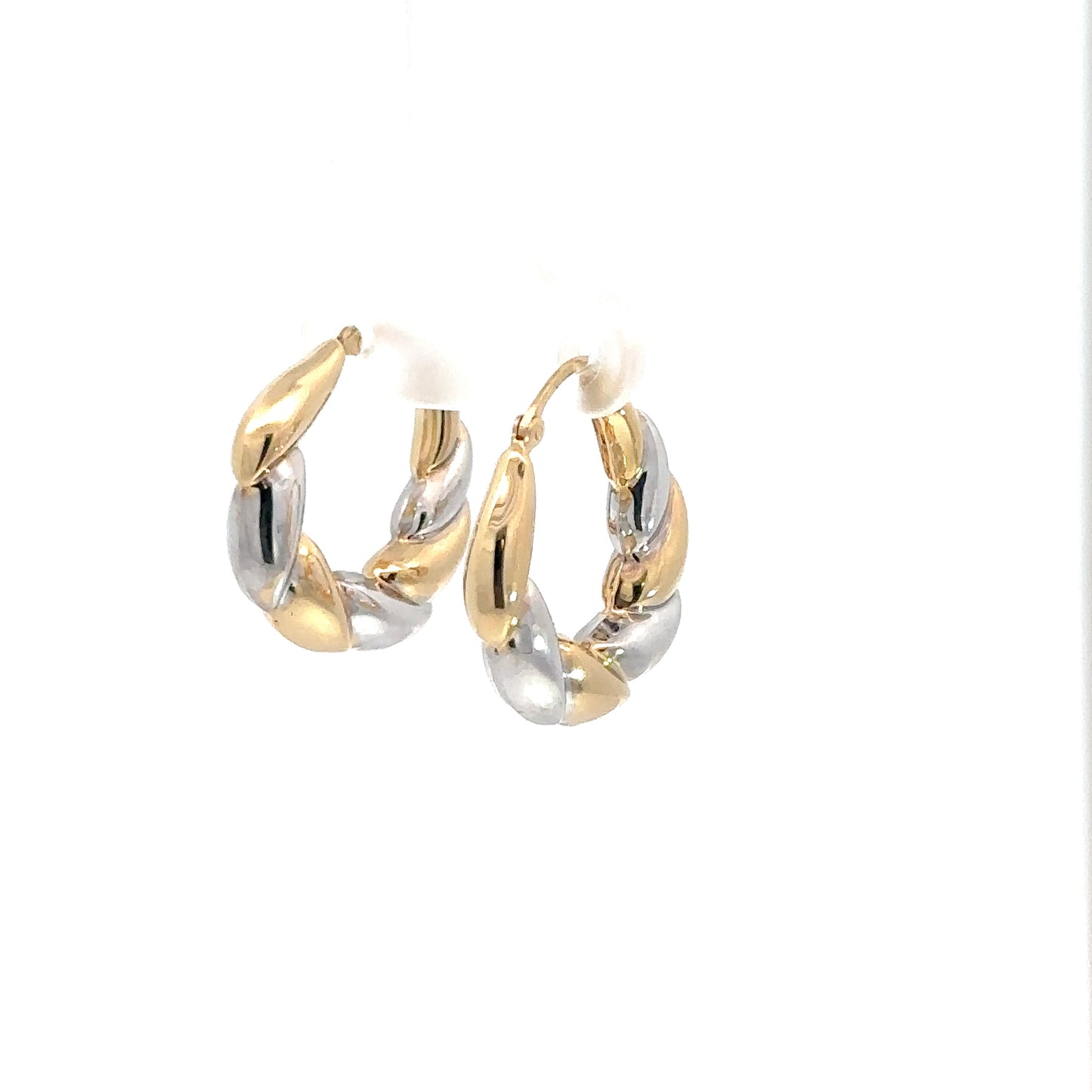 14k Two-Toned Twist Hoops