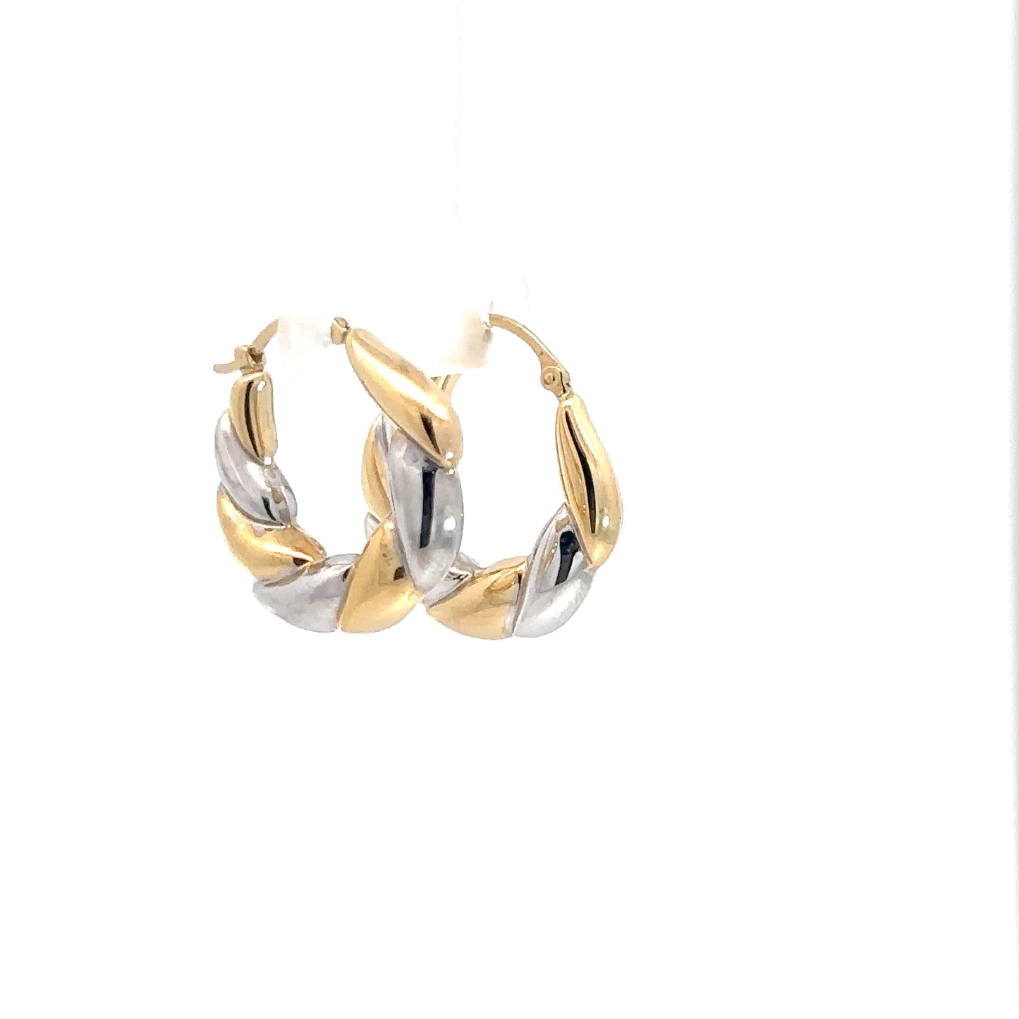 14k Two-Toned Twist Hoops