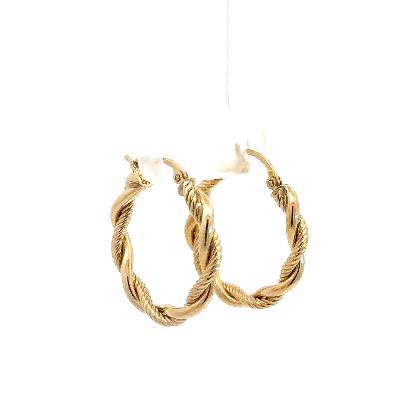 14k Yellow Gold Twist Hoops