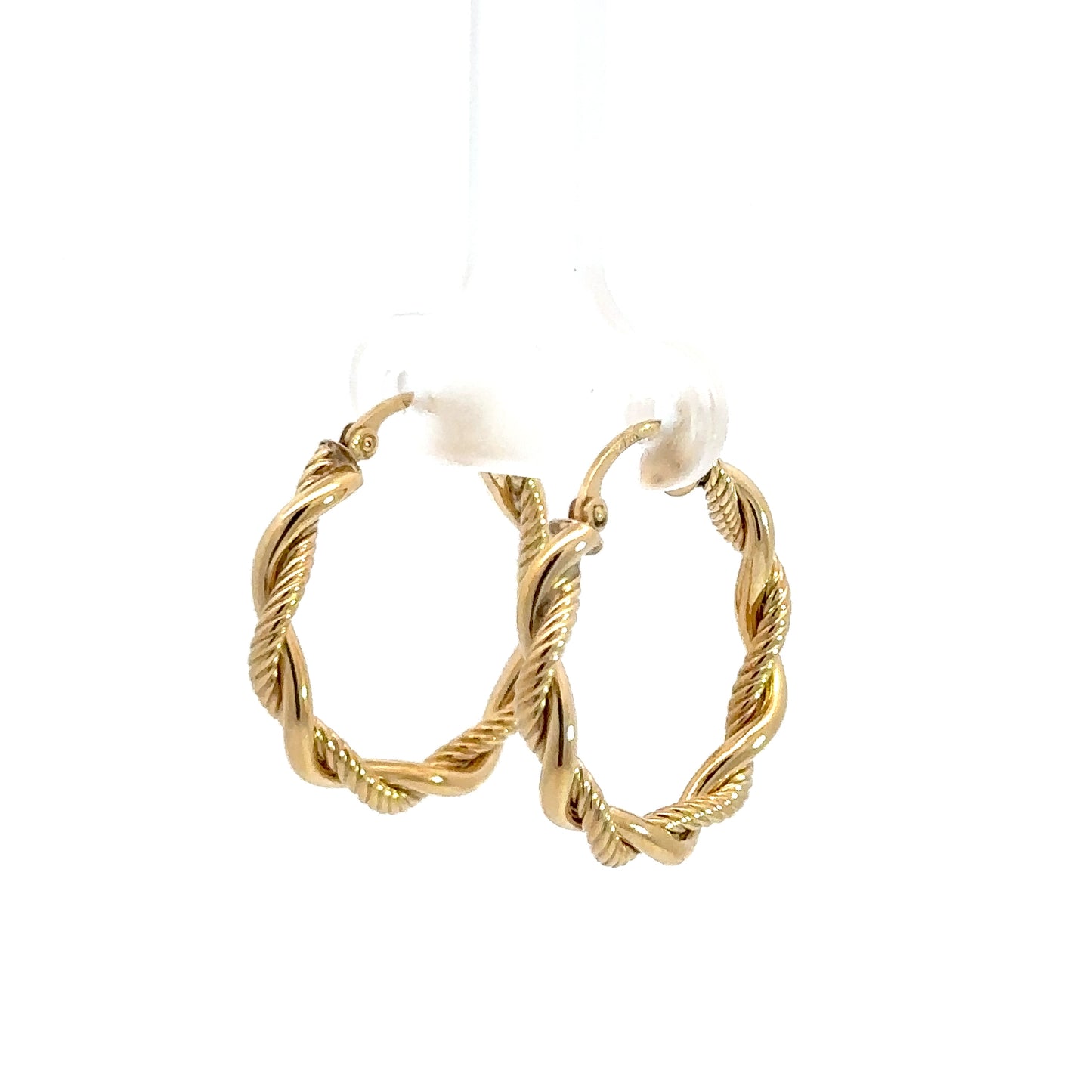 14k Yellow Gold Twist Hoops
