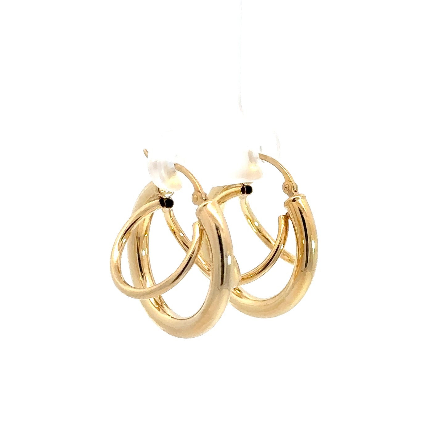 14k Yellow Gold Triple Tube Hoops