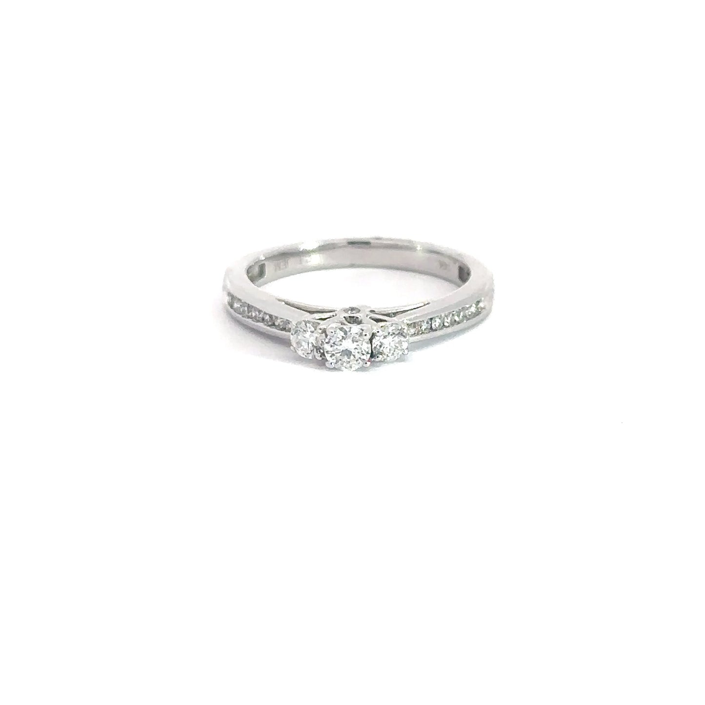14k White Gold Past, Present & Future Engagement Ring .50cttw