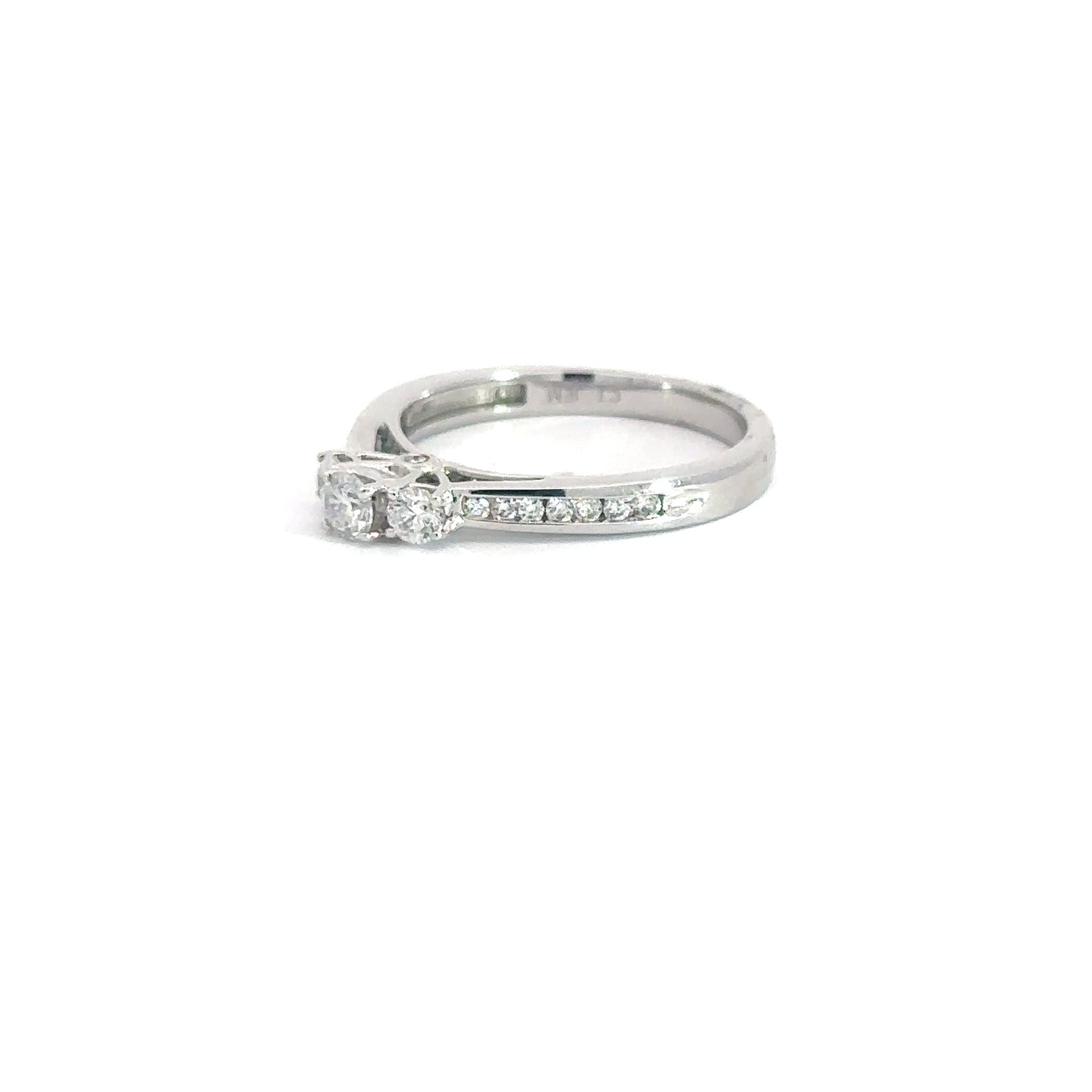 14k White Gold Past, Present & Future Engagement Ring .50cttw