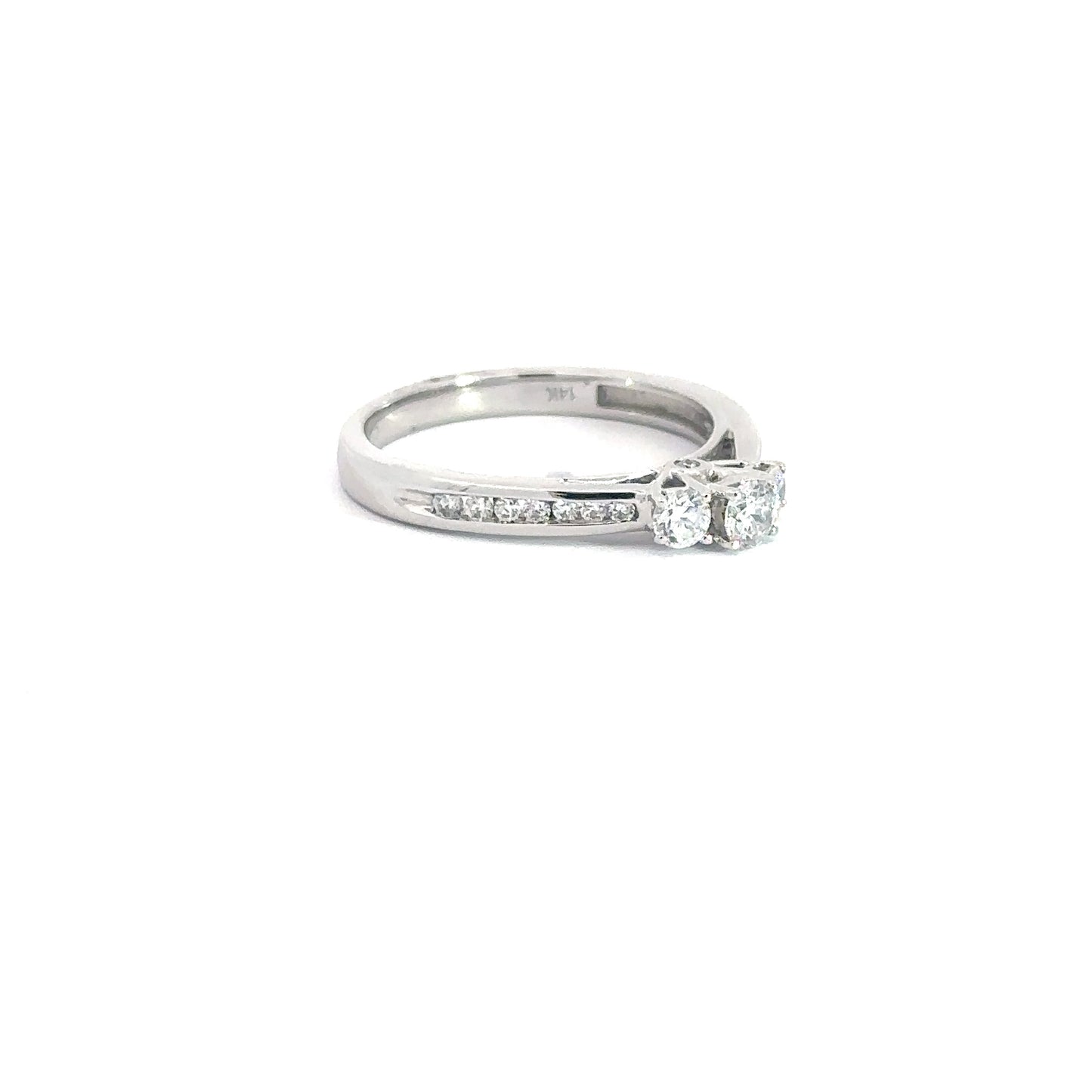 14k White Gold Past, Present & Future Engagement Ring .50cttw