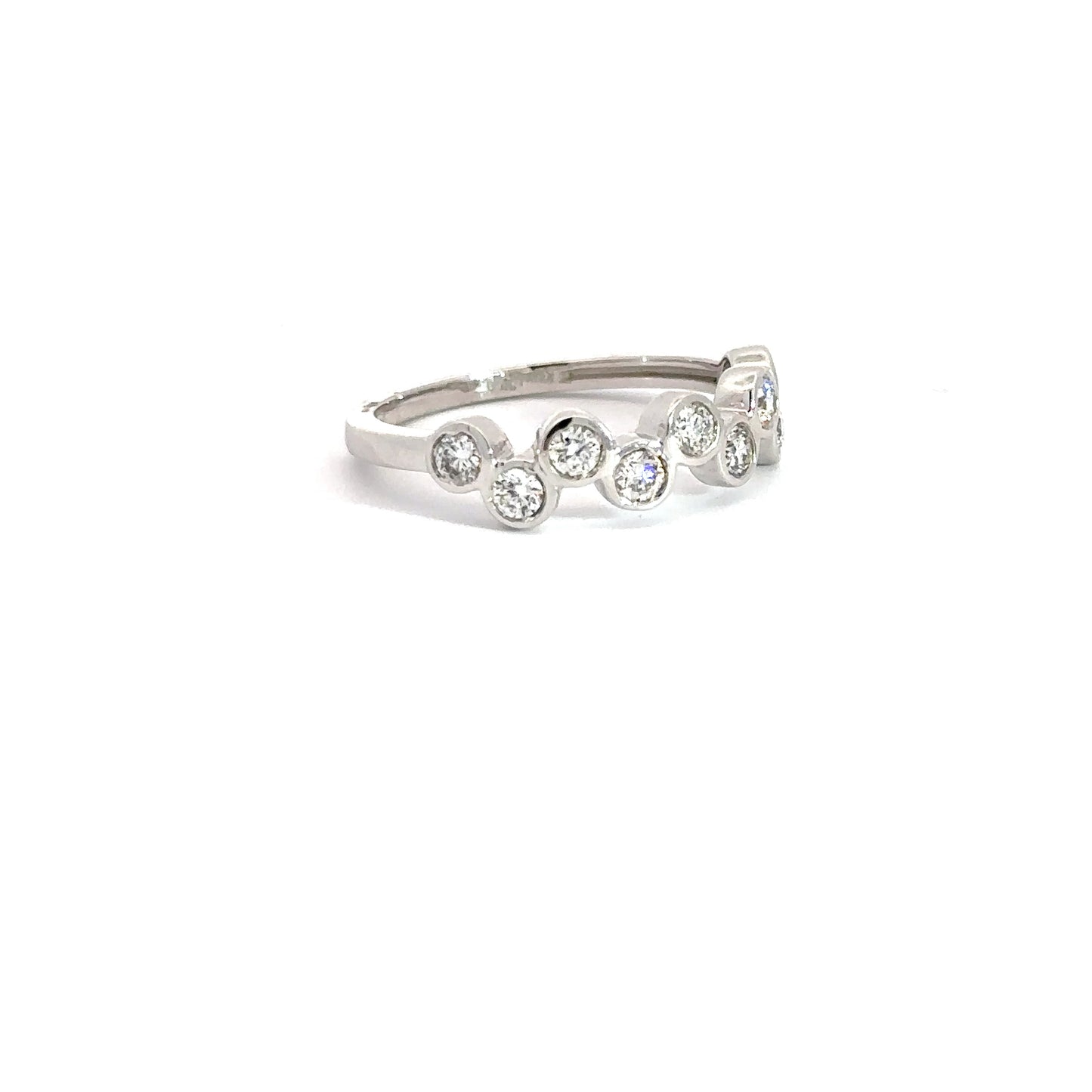 9 Round Brilliant Diamond Bezel Ring