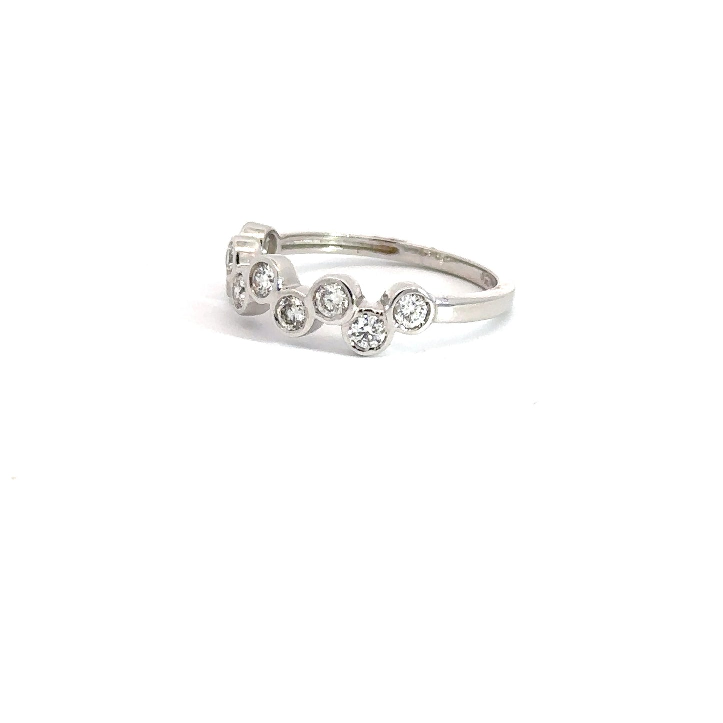 9 Round Brilliant Diamond Bezel Ring