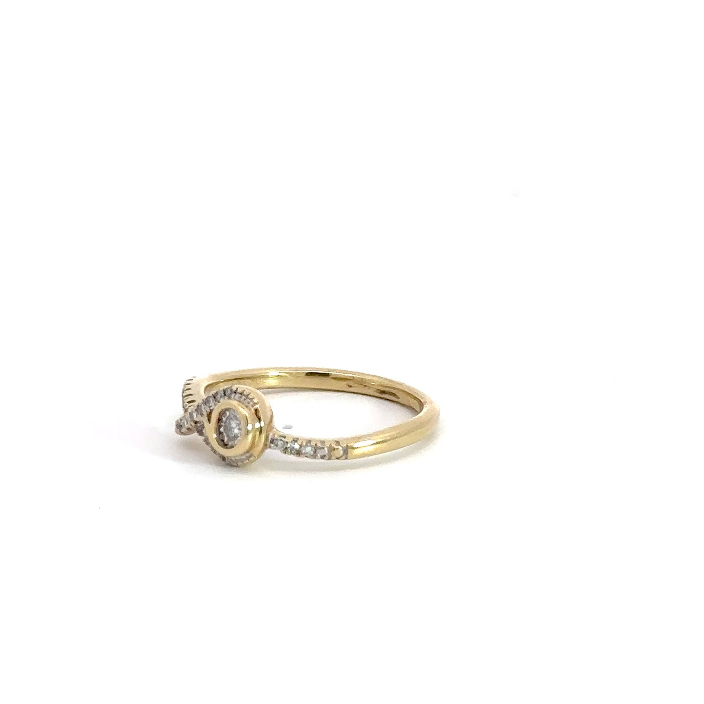 10k Yellow Gold Bezel Fashion Ring 1/10cttw