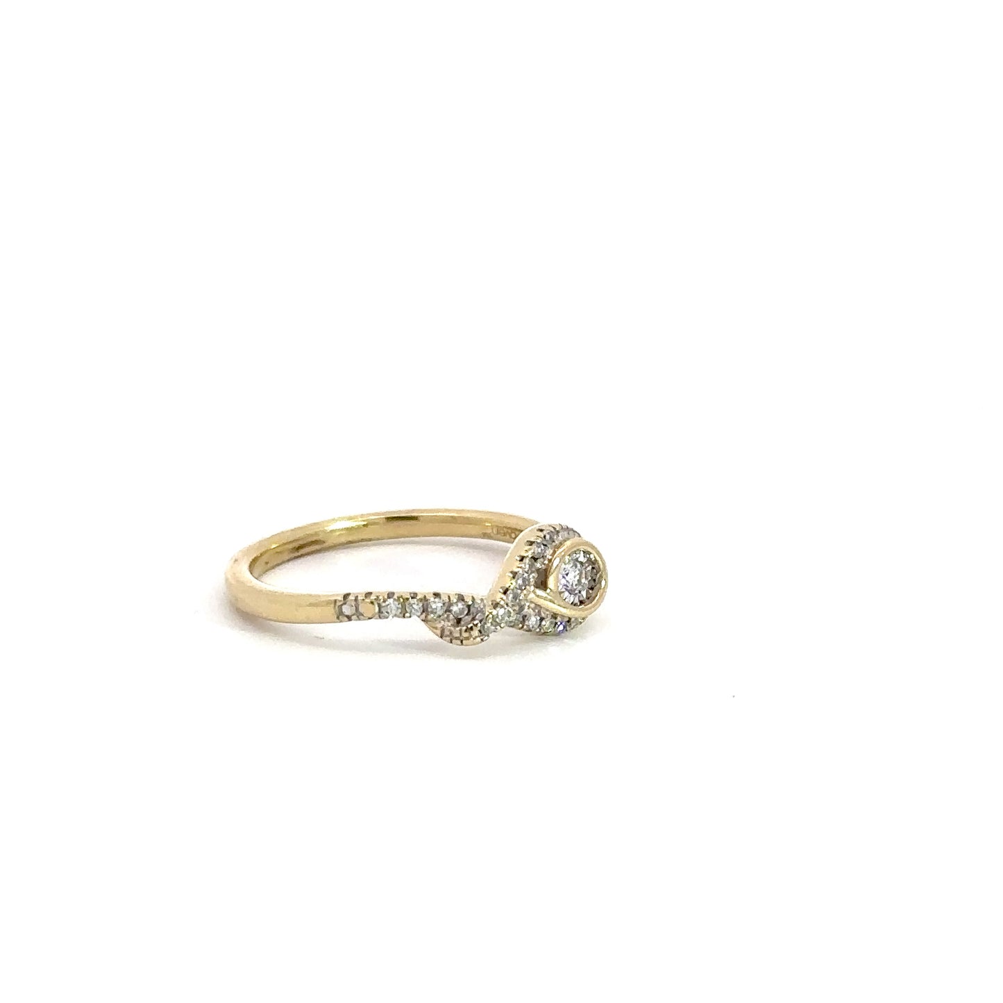 10k Yellow Gold Bezel Fashion Ring 1/10cttw