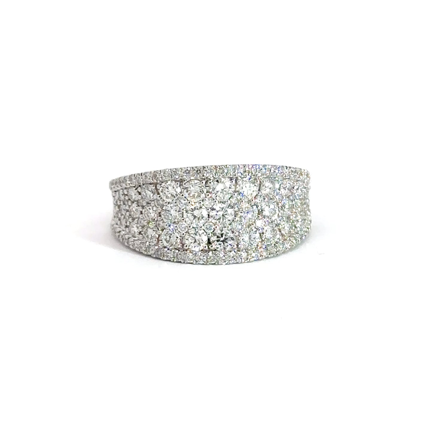 14k White Gold Pave Diamond Band 1.25cttw