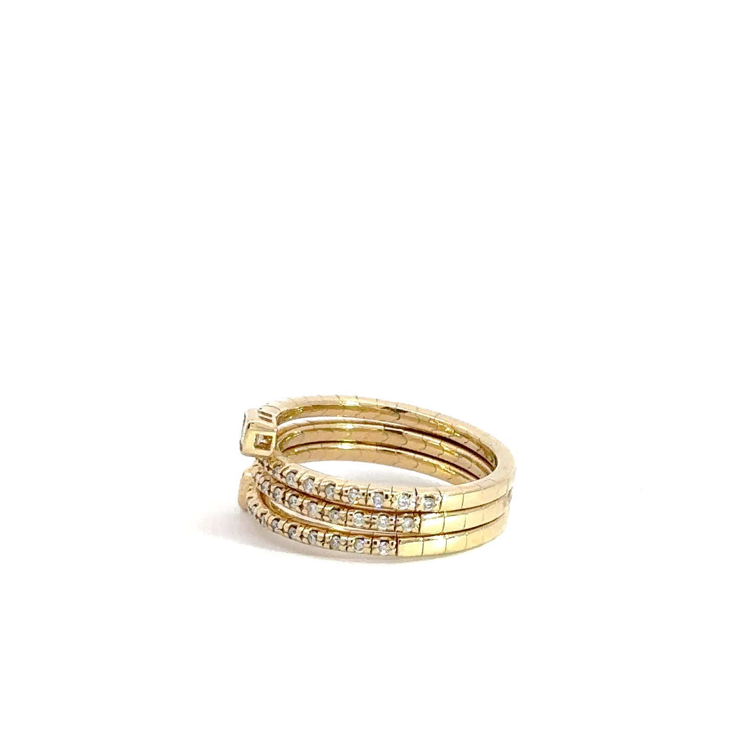 14k Yellow Gold Diamond Flexi Ring .56 cttw