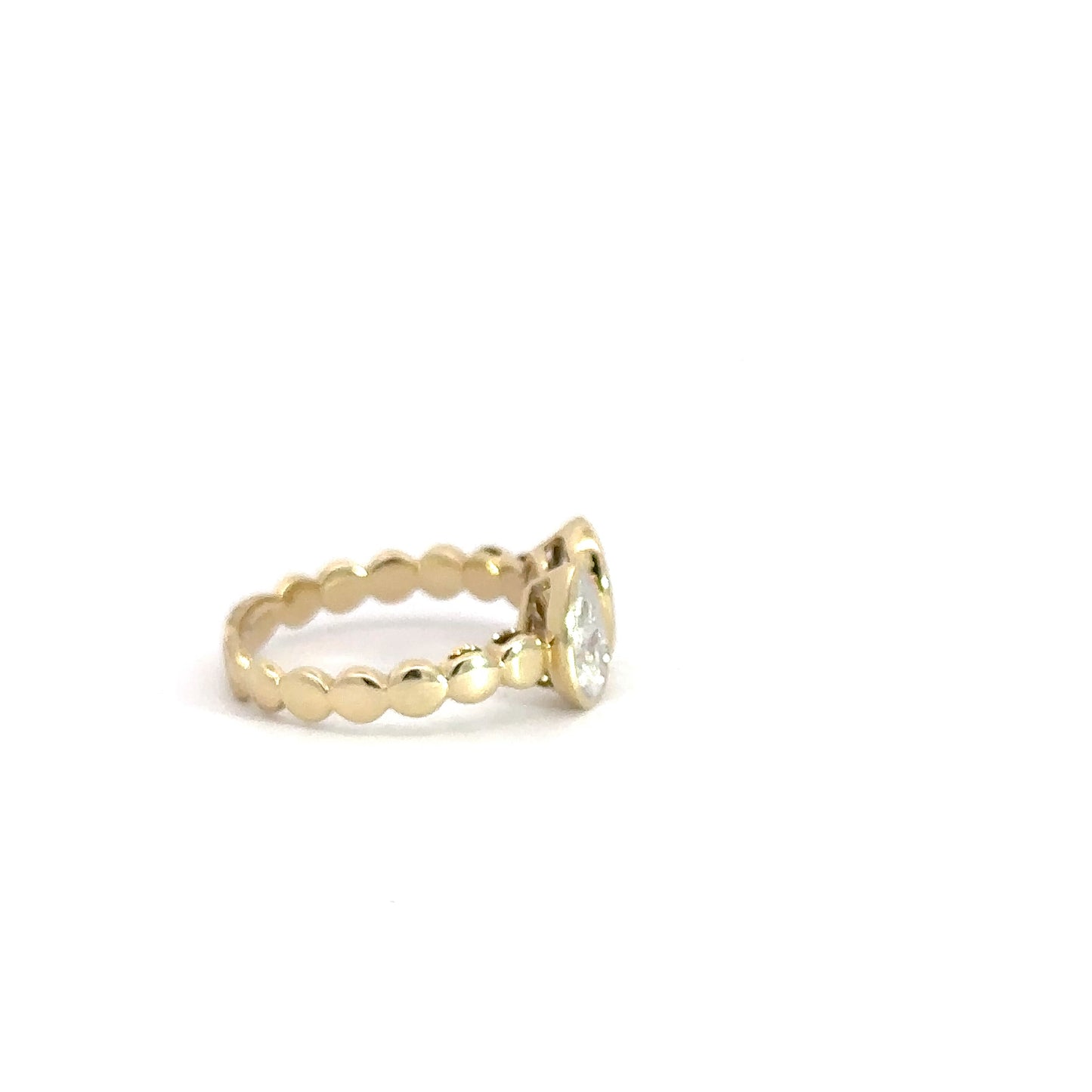 14k Yellow Gold Oval & Pear Split Ring .89cttw