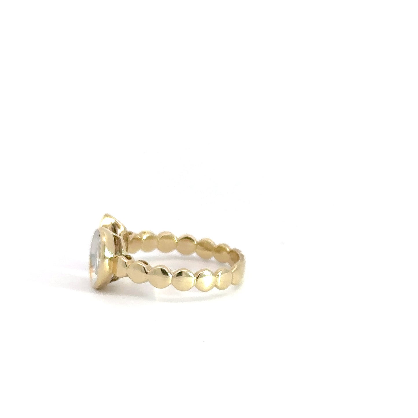 14k Yellow Gold Oval & Pear Split Ring .89cttw