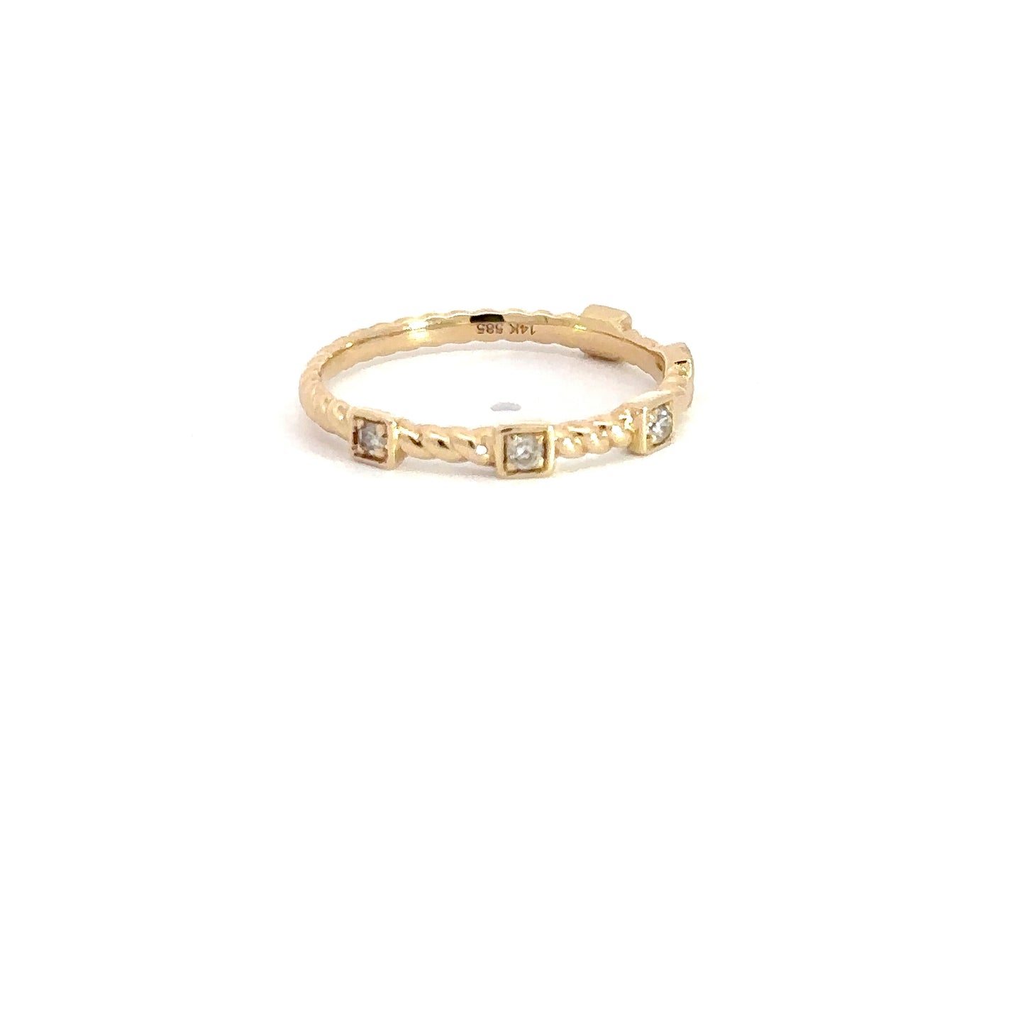 14k Yellow Gold Twist & Diamond Ring