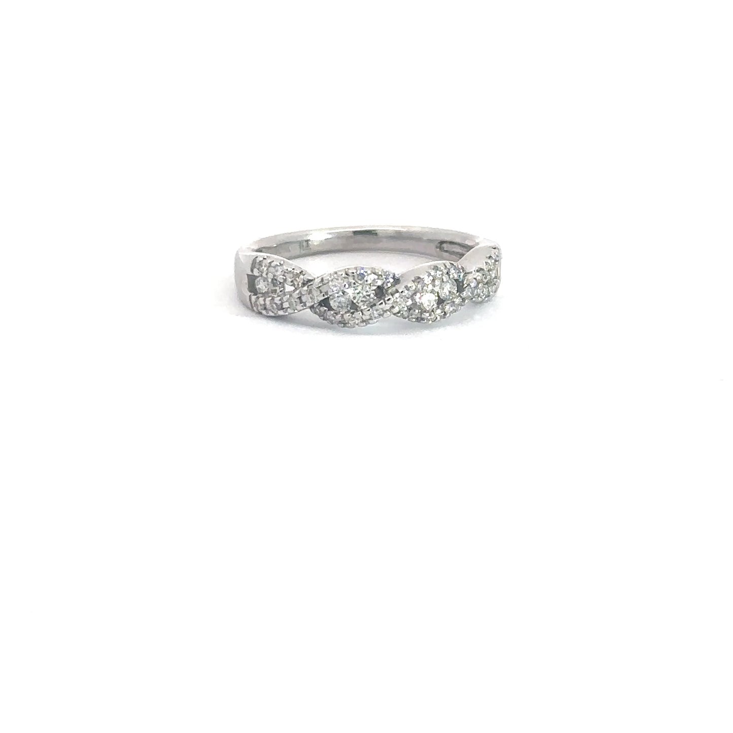 10k White Gold Diamond Twist Band .50cttw