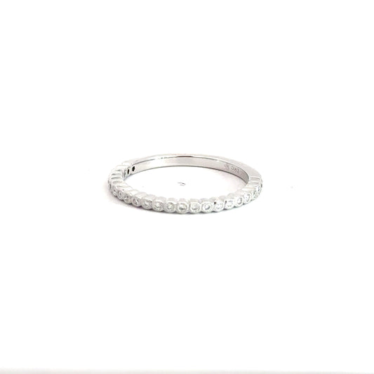 14k White Gold Diamond Band .09cttw