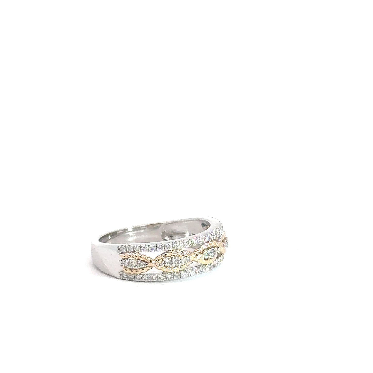 14k White & Yellow Gold Diamond Fashion RIng