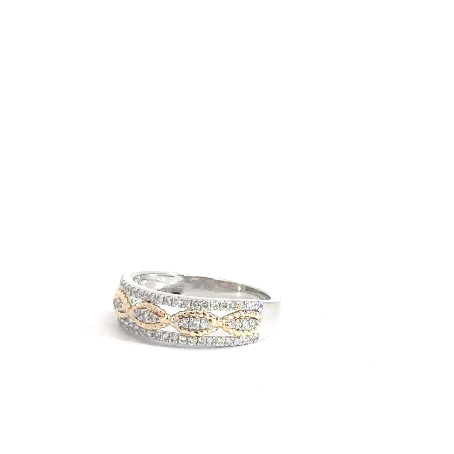 14k White & Yellow Gold Diamond Fashion RIng