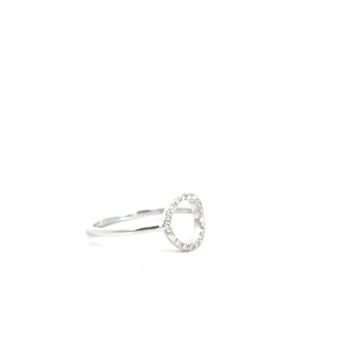 14k White Gold Diamond Circle Ring .14cttw