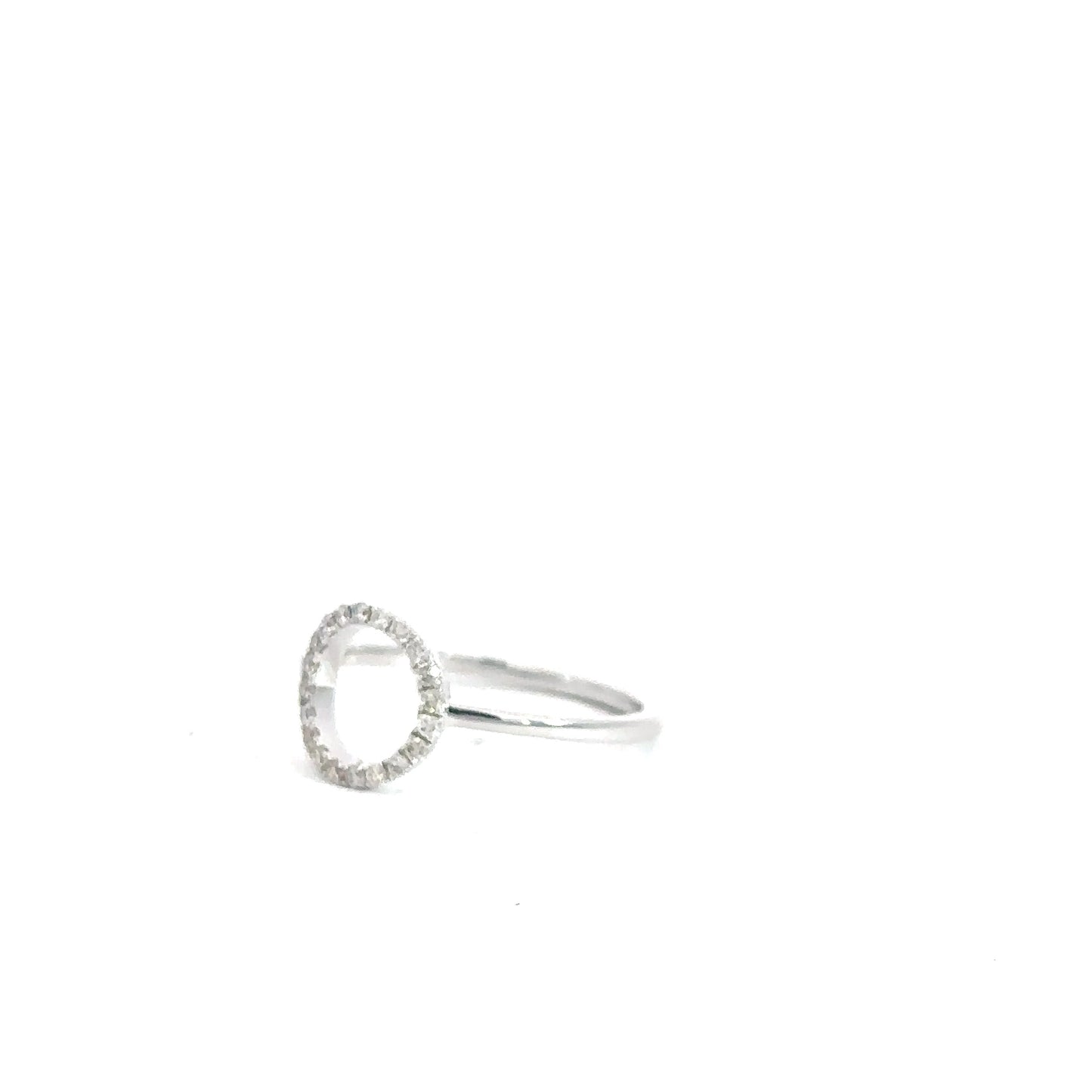 14k White Gold Diamond Circle Ring .14cttw