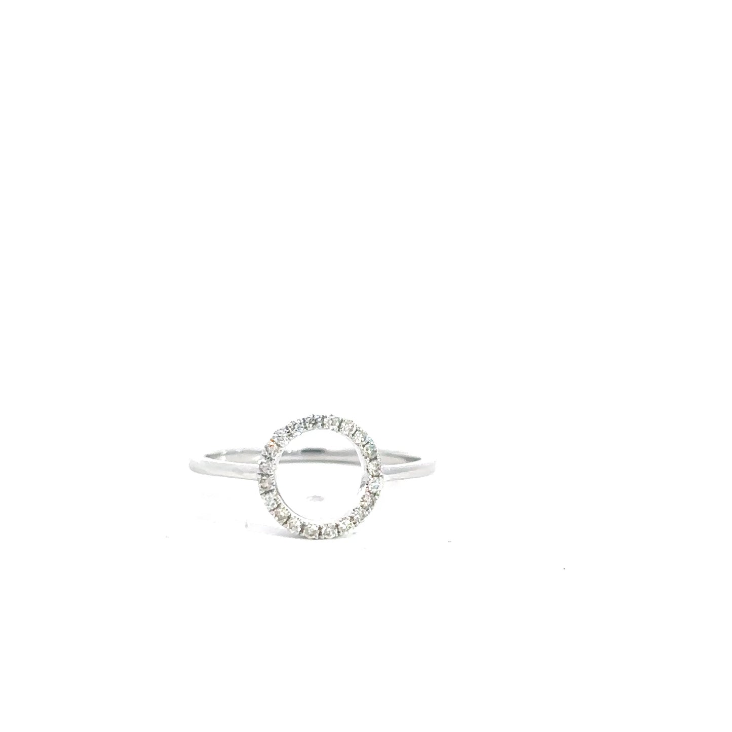 14k White Gold Diamond Circle Ring .14cttw