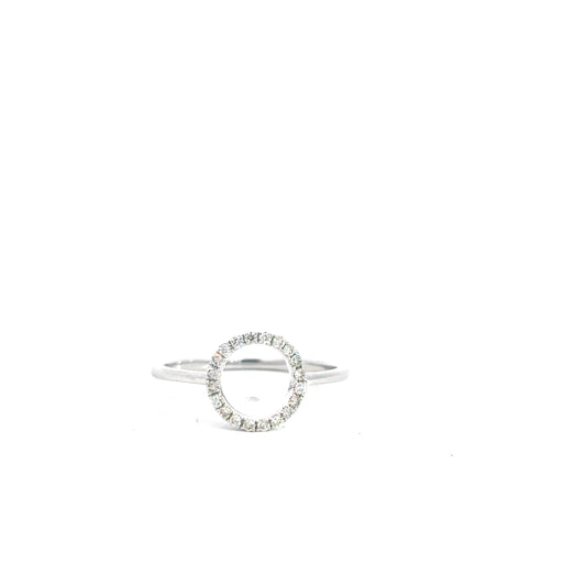 14k White Gold Diamond Circle Ring .14cttw