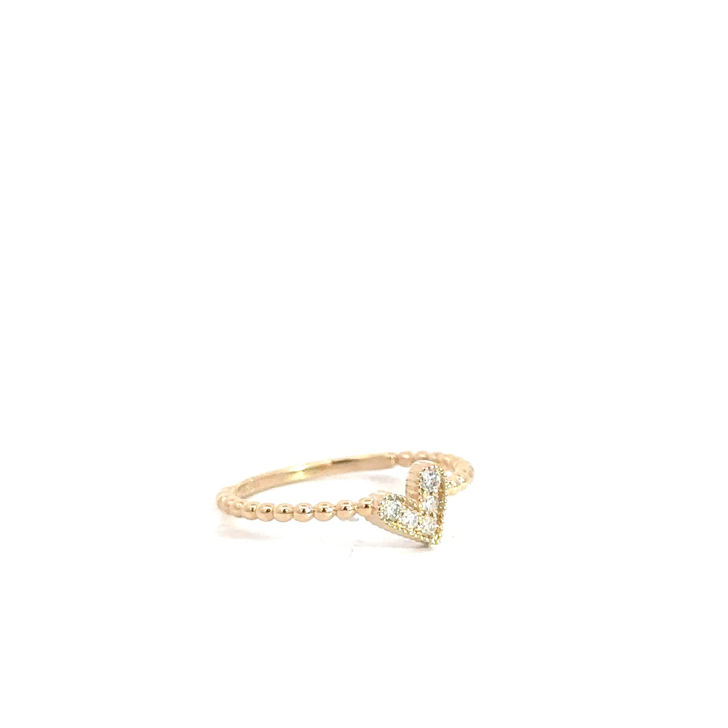 14k Yellow Gold Diamond Heart Ring .09cttw