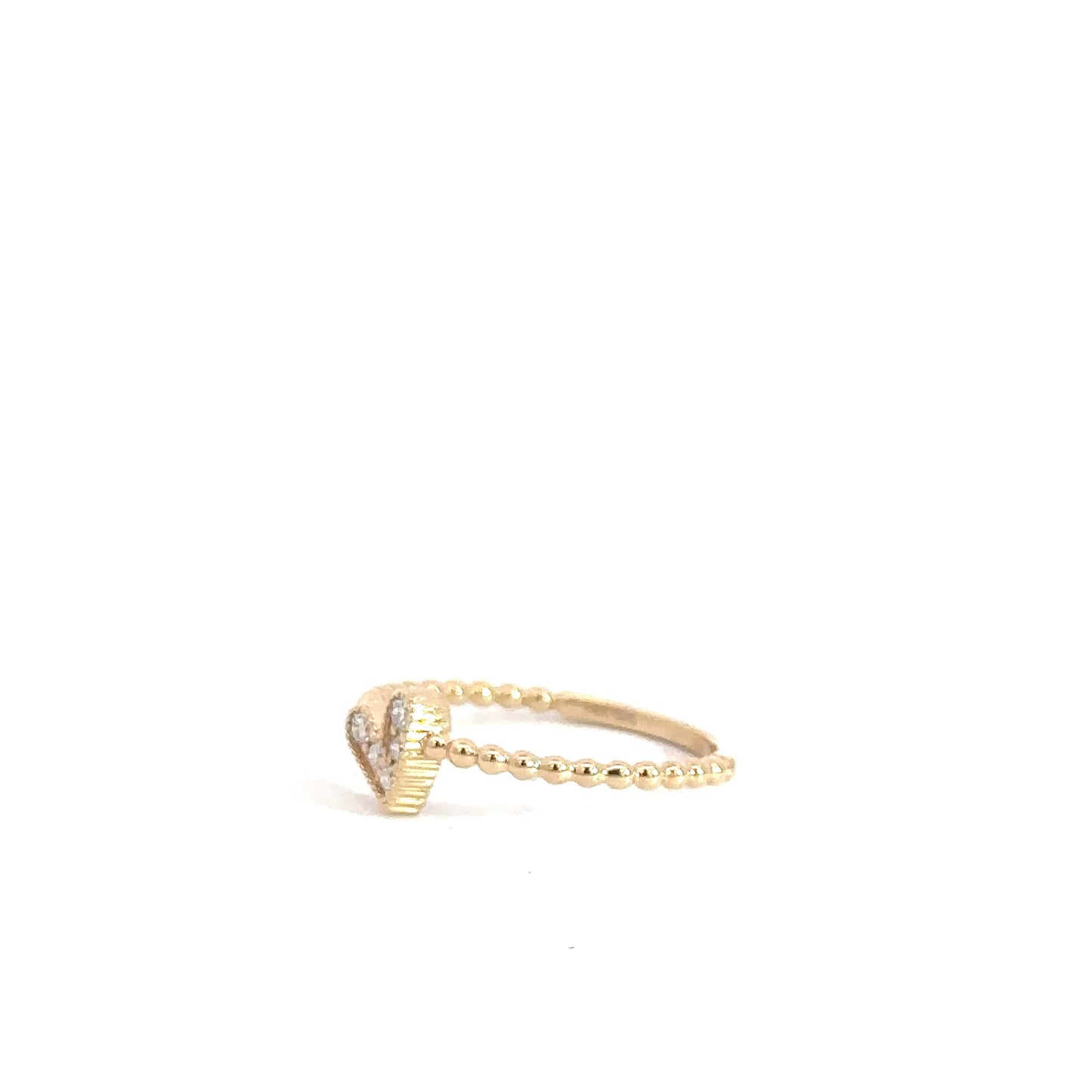 14k Yellow Gold Diamond Heart Ring .09cttw