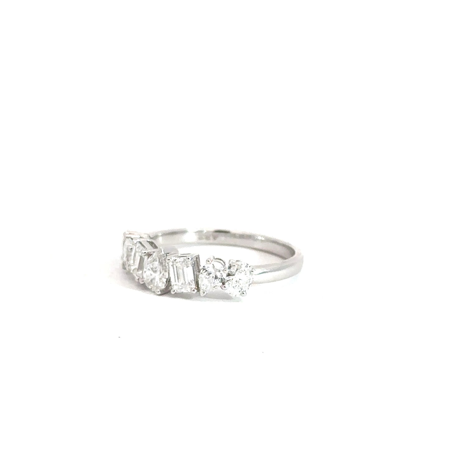 14k White Gold Multi-Shape Lab Grown Diamond Band 1.32cttw