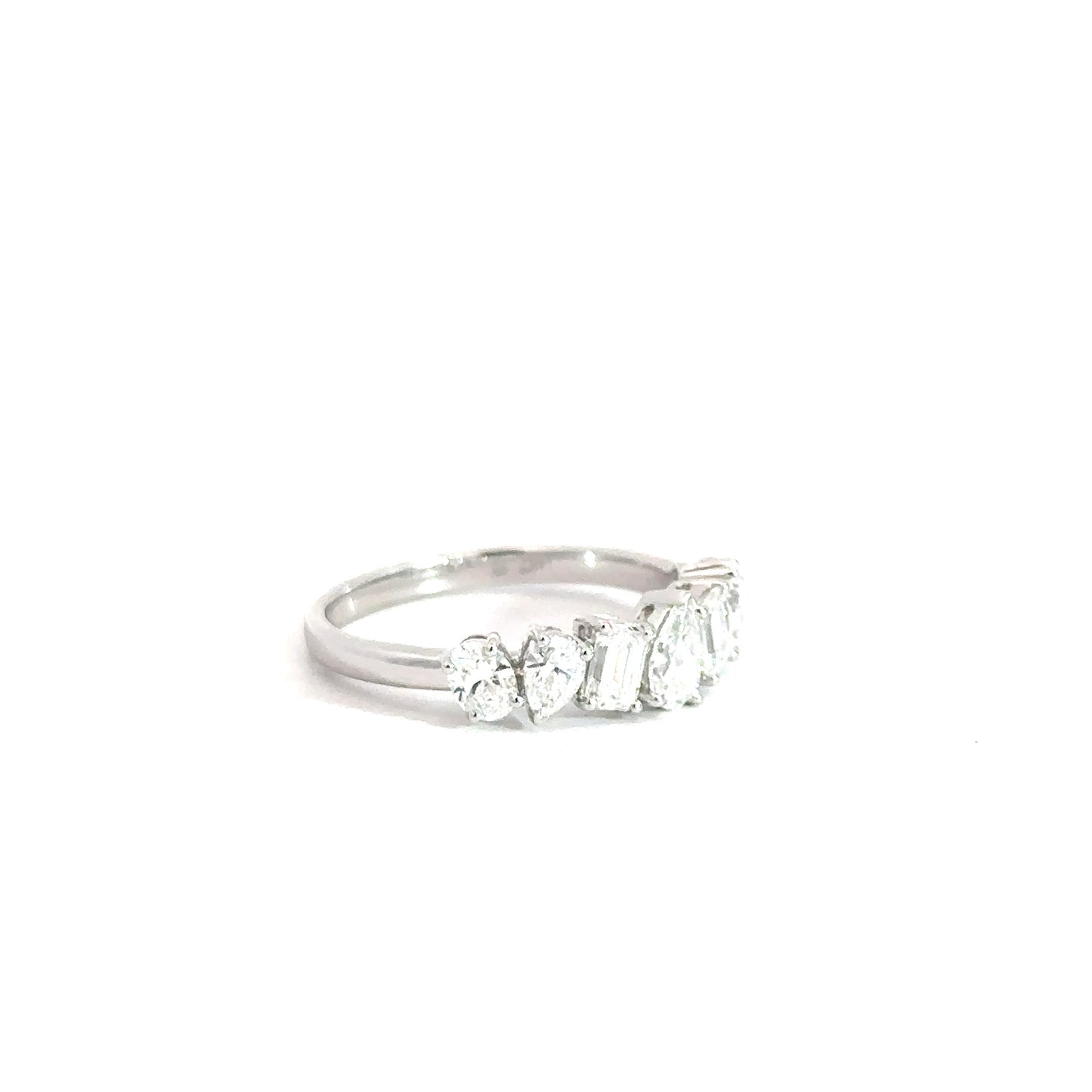 14k White Gold Multi-Shape Lab Grown Diamond Band 1.32cttw