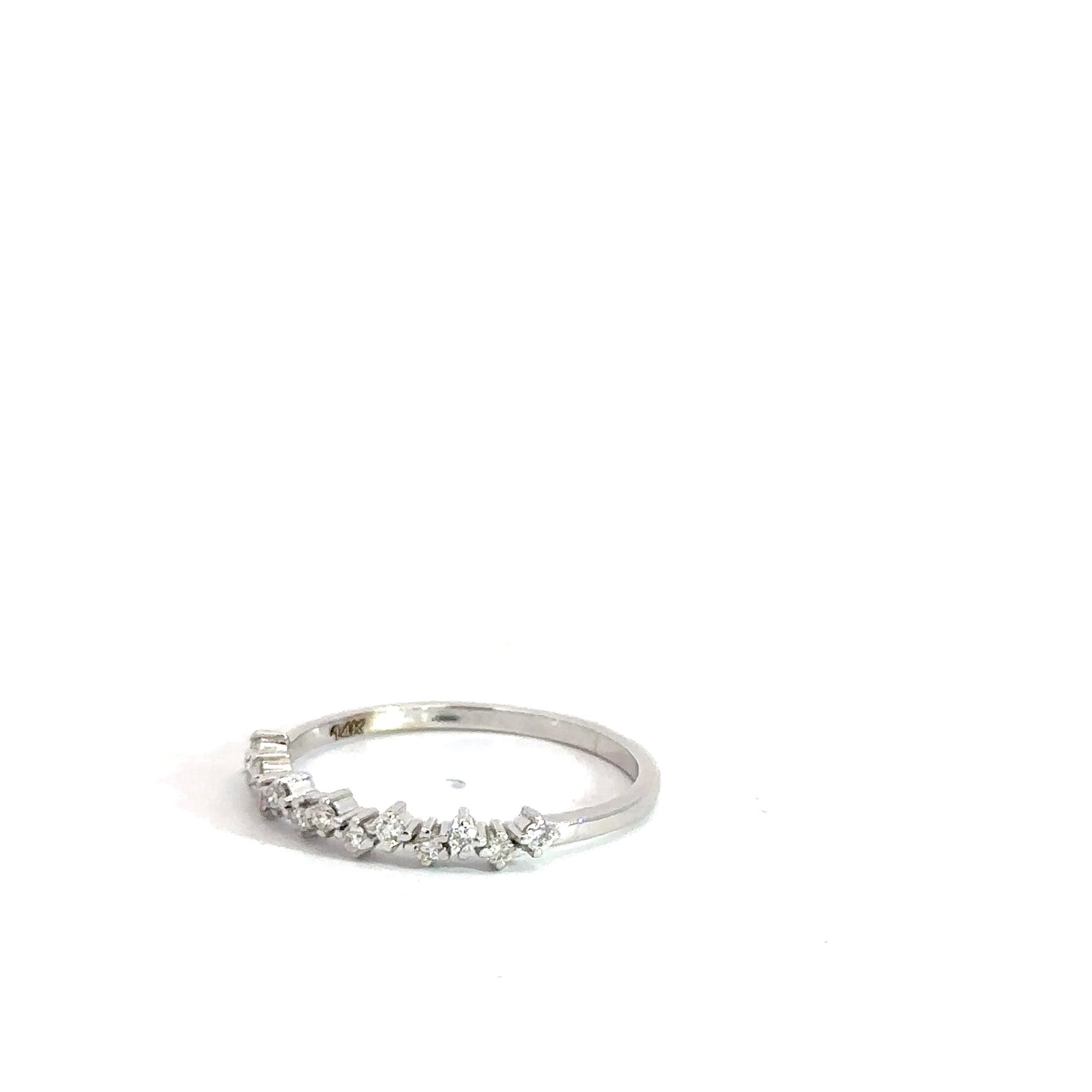 14k White Gold Diamond Band .17cttw