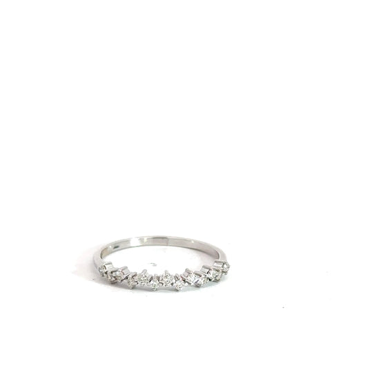 14k White Gold Diamond Band .17cttw