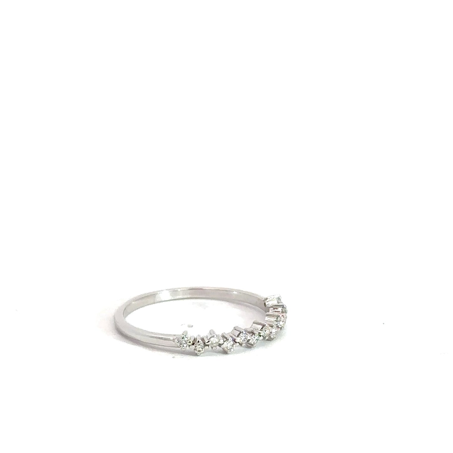 14k White Gold Diamond Band .17cttw