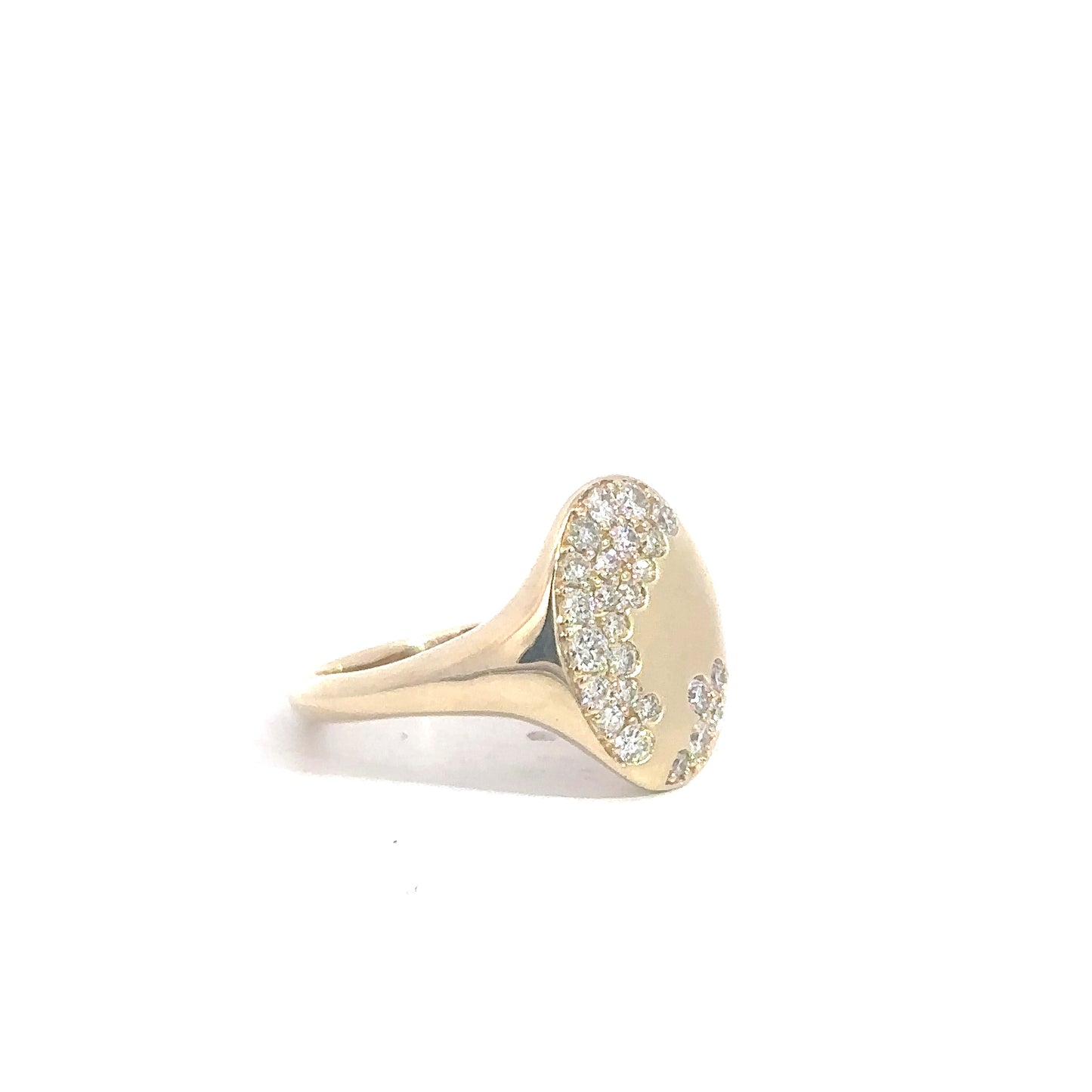 14k Yellow Gold Oval Shaped Diamond Scatter Ring .50cttw