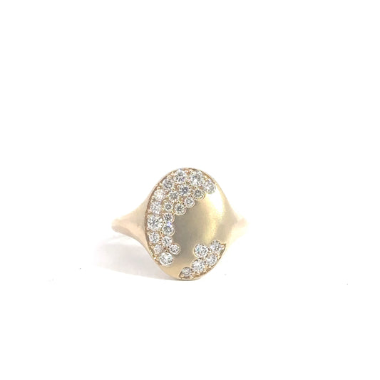 14k Yellow Gold Oval Shaped Diamond Scatter Ring .50cttw