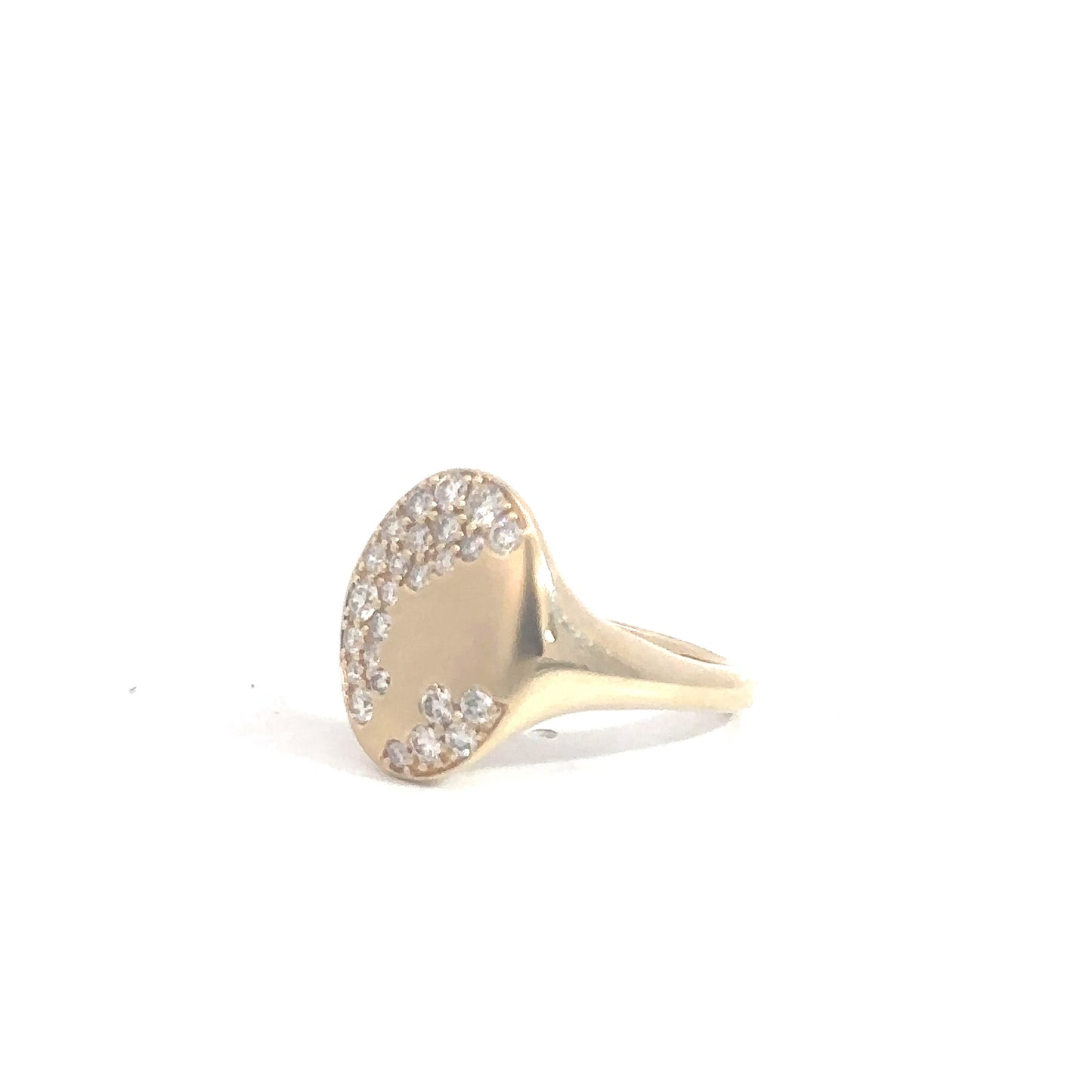 14k Yellow Gold Oval Shaped Diamond Scatter Ring .50cttw