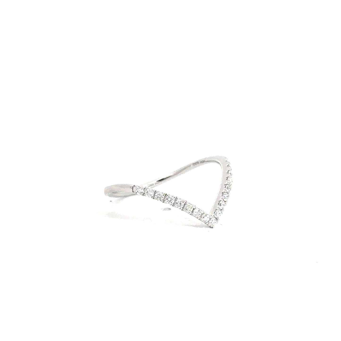 14k White Gold Diamond V-Style Band .18cttw