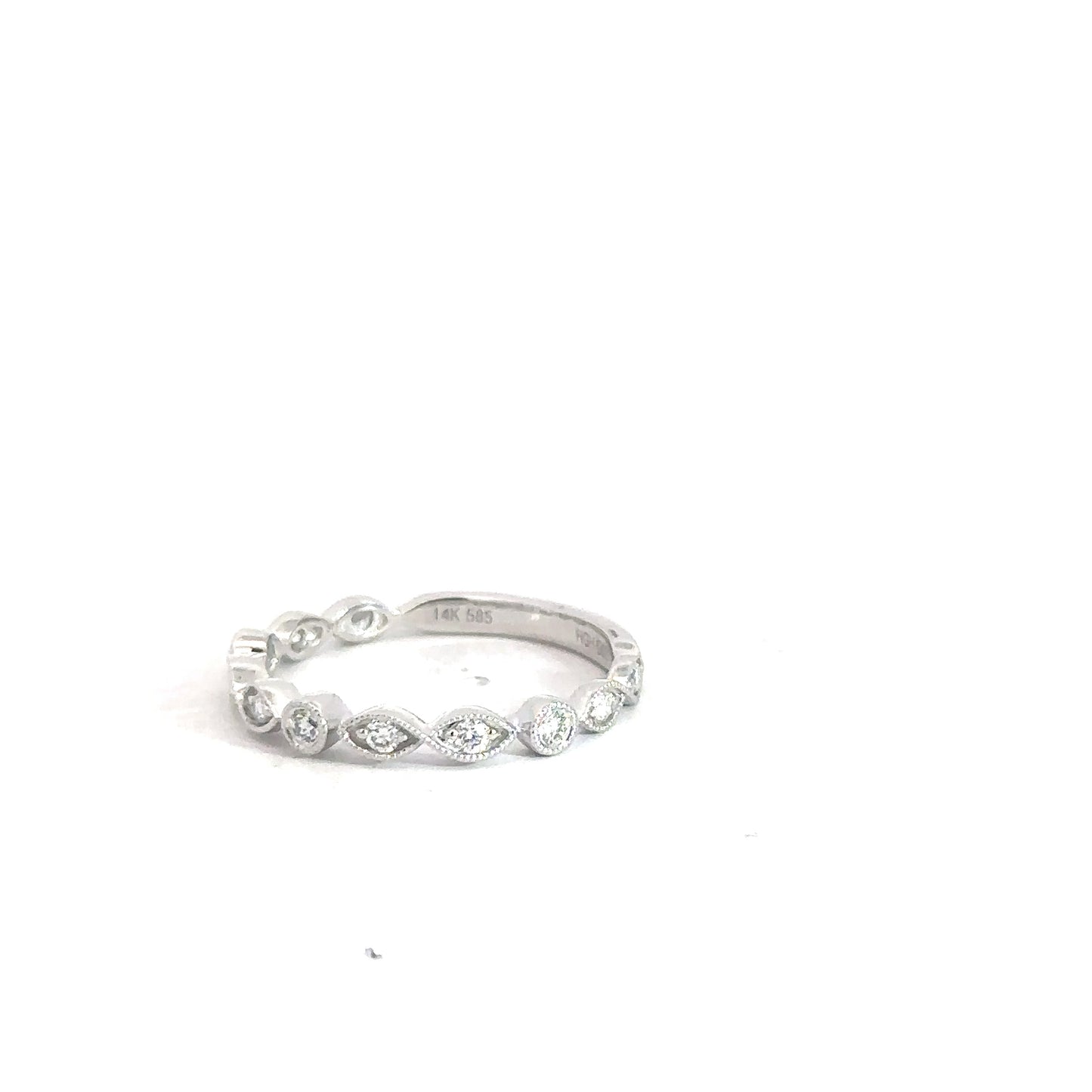 14k White Gold Diamond Band .21cttw