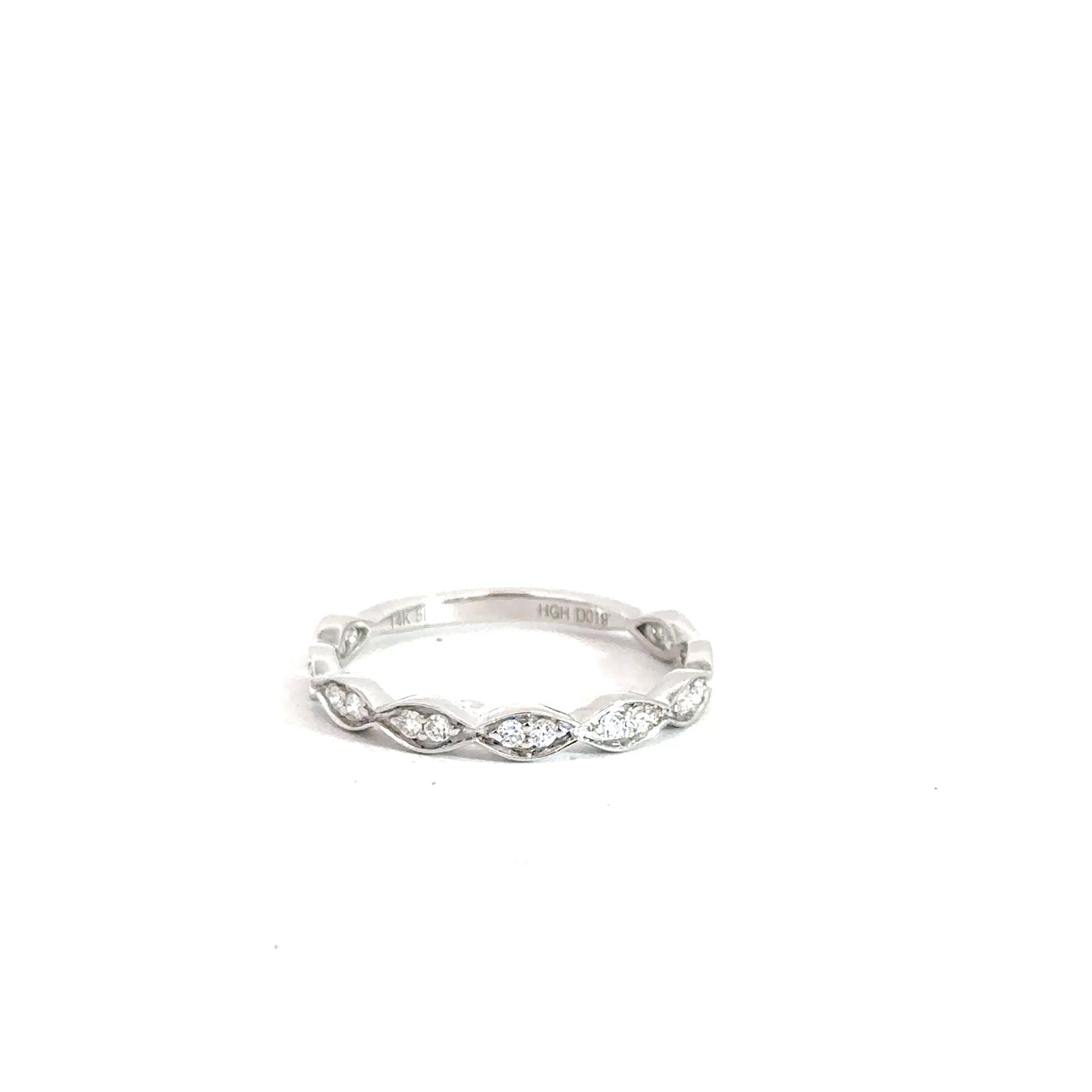 14k White Gold Diamond Fashion Ring .19cttw
