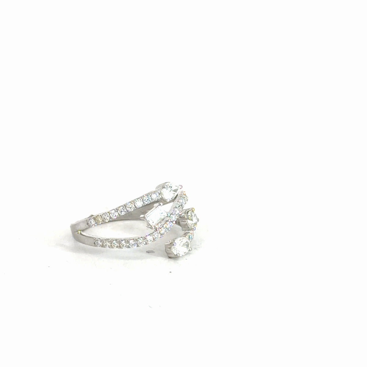 14k White Gold Diamond Fashion Ring 1.05cttw