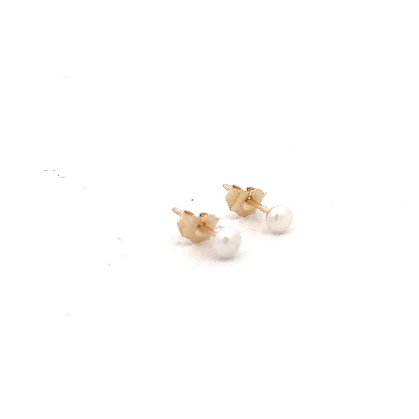 14k Yellow Gold Pearl Earrings